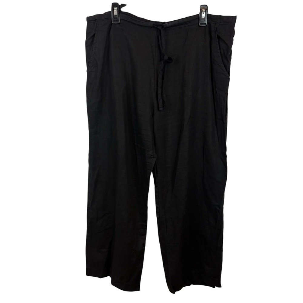 Prairie Underground Linen‎ Black Straight Pants Size Large Made in USA